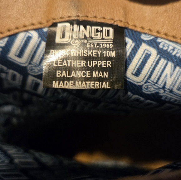 Dingo Take A Bow Embroidered Western Ankle Boots Whiskey Brown Leather Size 10M - Picture 10 of 11